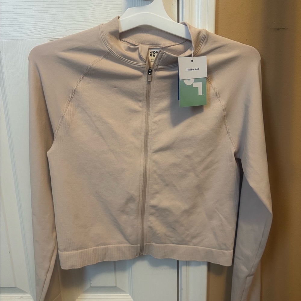 JoyLab Light Beige Zip-Up Jacket